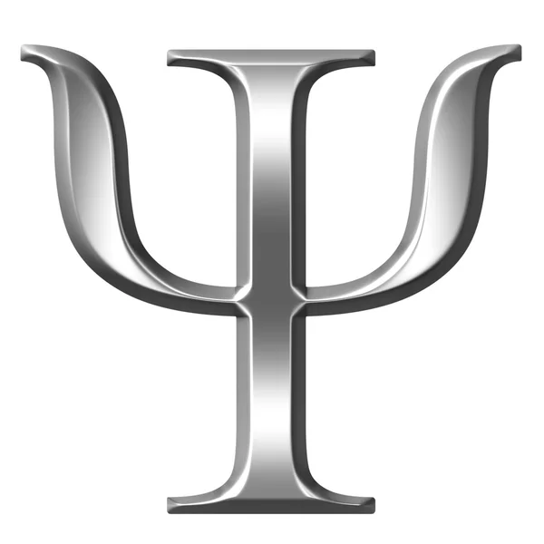 Серебряно-греческая буква Пси — стоковое фото
