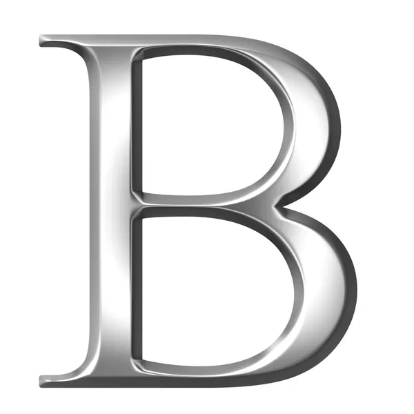 3d 银希腊文字母 beta — 图库照片