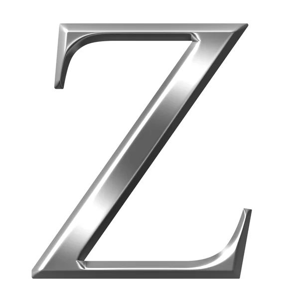 Stock image 3D Silver Greek Letter Zeta