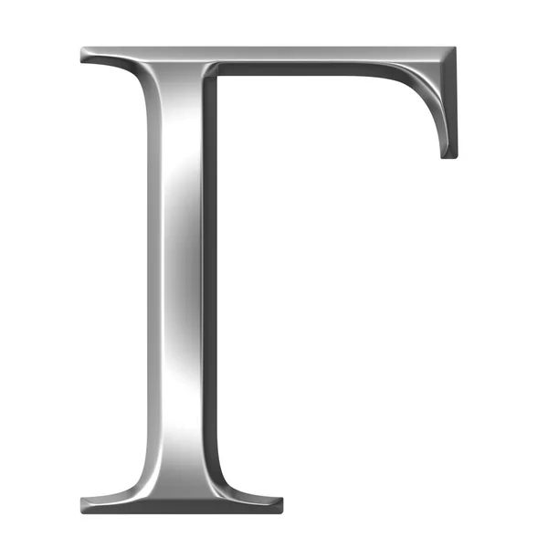Серебряная греческая буква Гамма — стоковое фото