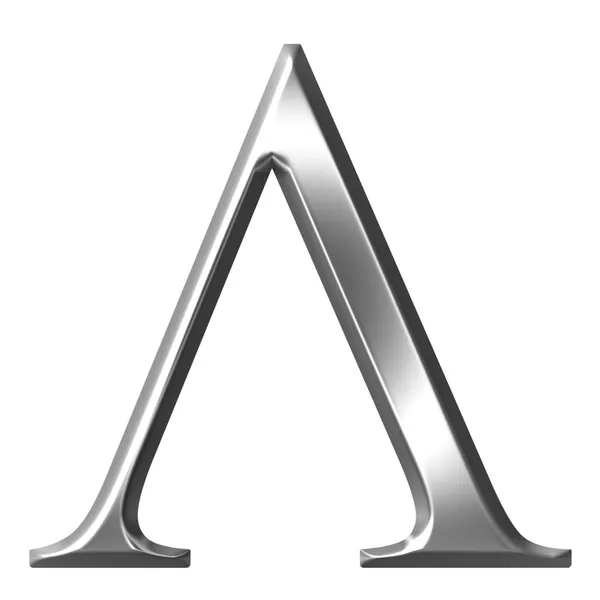 3D Silver Greek Letter Lambda — Stock Photo, Image