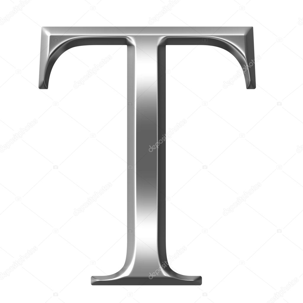3D Silver Greek Letter Tau