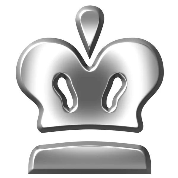 Coroa de prata 3D — Fotografia de Stock