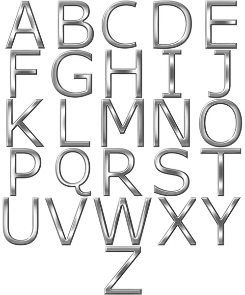 3d silbernes Alphabet — Stockfoto