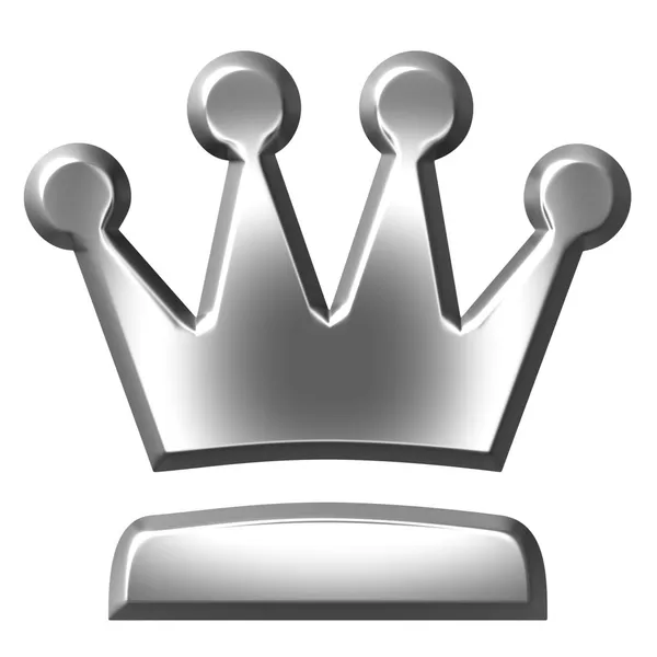 3D gümüş crown — Stok fotoğraf