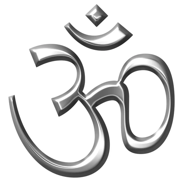 3D silver hinduismen symbol — Stockfoto