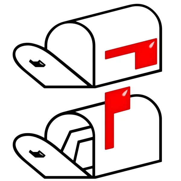 3d leerer und voller Briefkasten — Stockfoto