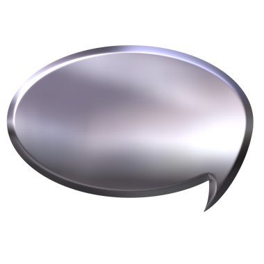 3D Silver Speech Bubble clipart