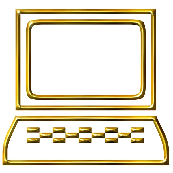 3D altın bilgisayar — Stok fotoğraf