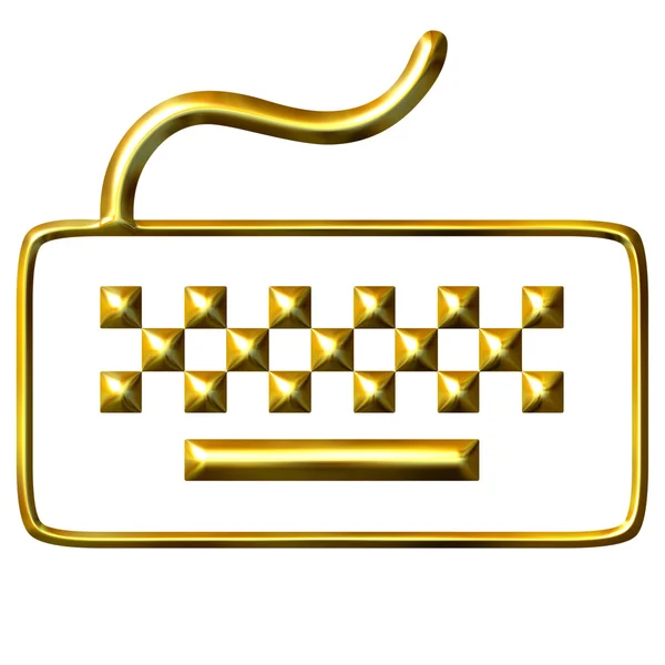 3d 金色键盘 — 图库照片