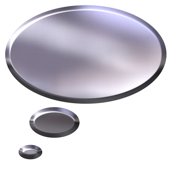 3D Silver Thought Bubble — Stock Photo, Image