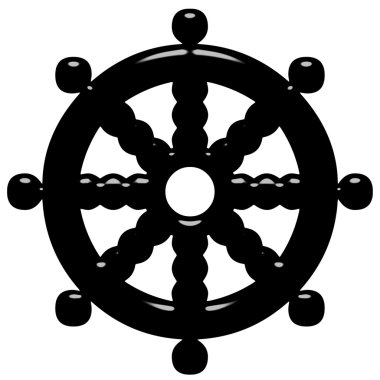 3D Buddhism Symbol Wheel of Dharma clipart