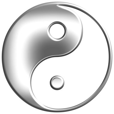 3D Silver Tao Symbol clipart