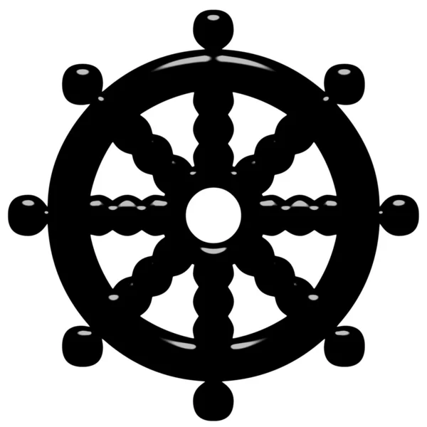 3D Buddhism Symbol Wheel of Dharma — Stock Photo, Image