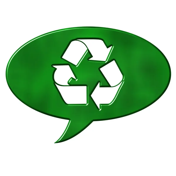 Recycling toespraak bubble teken — Stockfoto