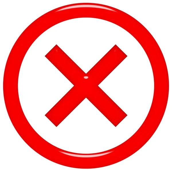 3d rejeitado ou avaliado sinal X — Fotografia de Stock