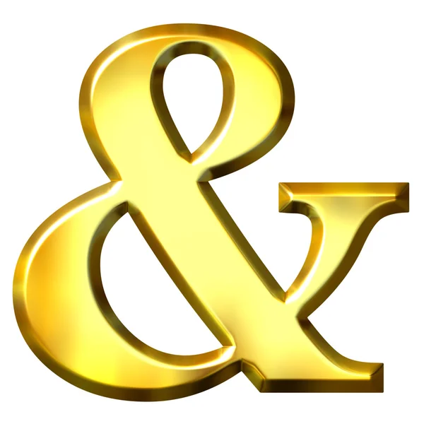 3D-gouden ampersand — Stockfoto