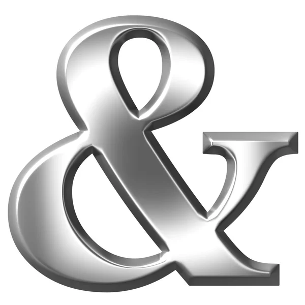 Ampersand de prata 3D — Fotografia de Stock