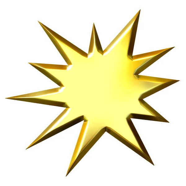 3D złoty gwiazda — Zdjęcie stockowe