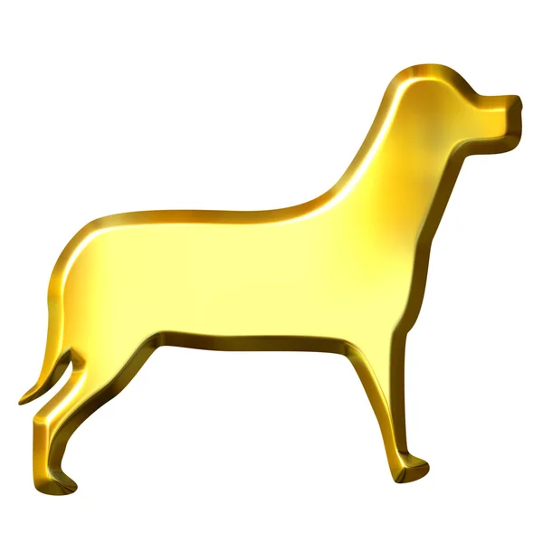 Cão dourado 3D — Fotografia de Stock
