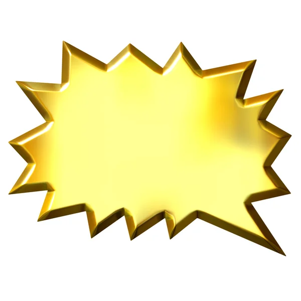 Bolha de grito dourado 3D — Fotografia de Stock