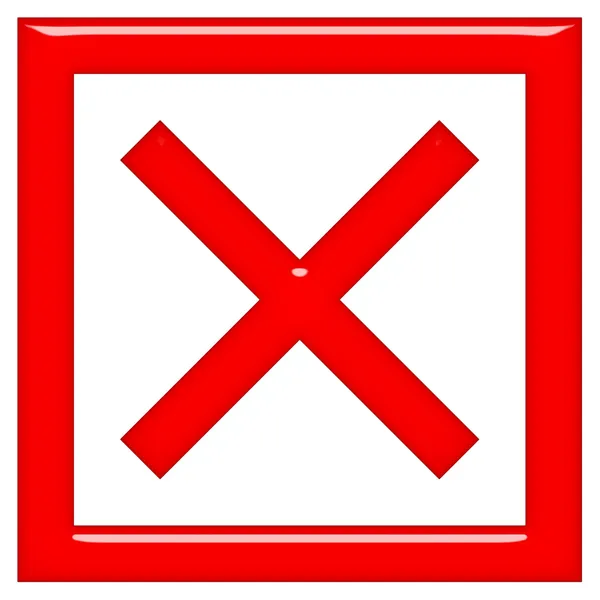 3D odrzucone lub oceniane x znak — Zdjęcie stockowe