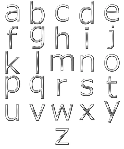 3d silver alphabet — Stock Photo, Image