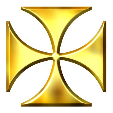 3D Golden German Cross clipart