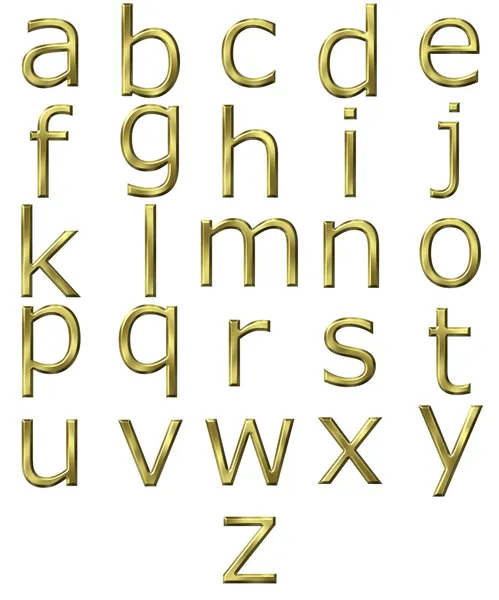 Alfabeto dourado 3D — Fotografia de Stock
