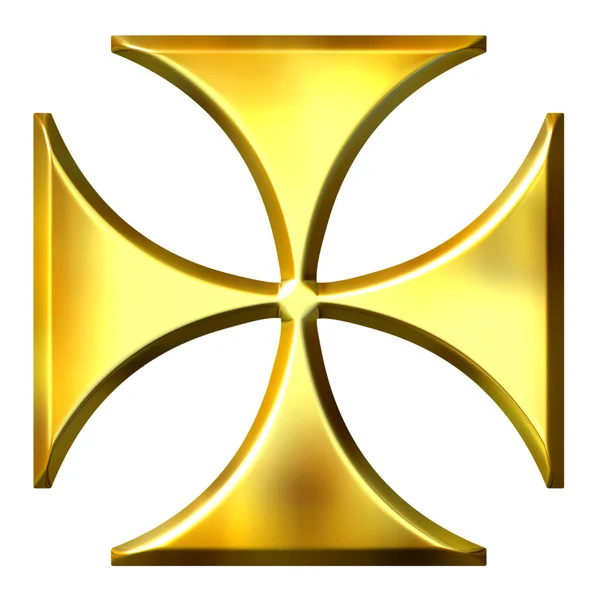 Cruz alemã dourada 3D — Fotografia de Stock