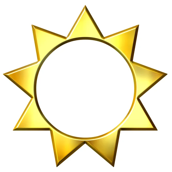3D altın güneş — Stok fotoğraf