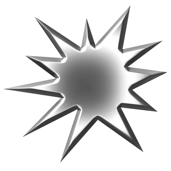 3D ασημένιο αστέρι — Φωτογραφία Αρχείου