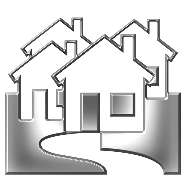 Immobiliare in argento 3D — Foto Stock