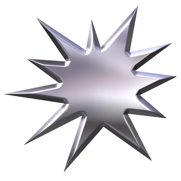 3D stříbrná hvězdice — Stock fotografie