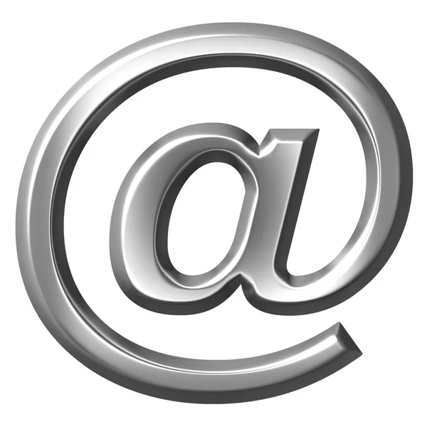 3D Silver Email Symbol — Stock Photo, Image
