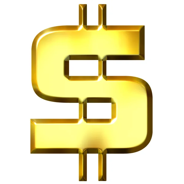 3D gyllene dollar symbol — Stockfoto