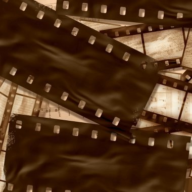 Vintage filmstrips background with space for your text and image. clipart