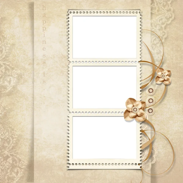 Old stamp-frame on victorian background — Stock Photo, Image