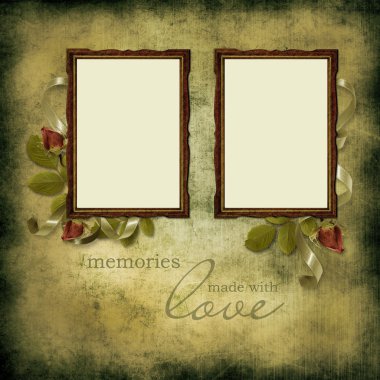 Vintage beautiful frames on old grunge background clipart