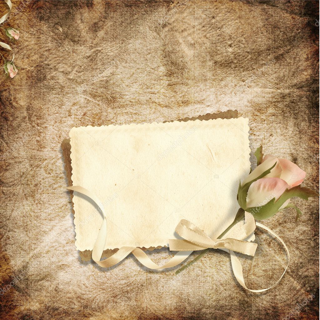 Beautiful card for congratulations or invitation on the vintage background  Stock Photo by ©chiffa 3479147