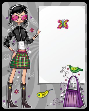 Fashion shopping girl clipart