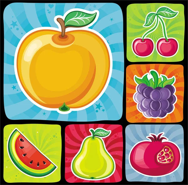 Fruity icons set_1 — Stock Vector
