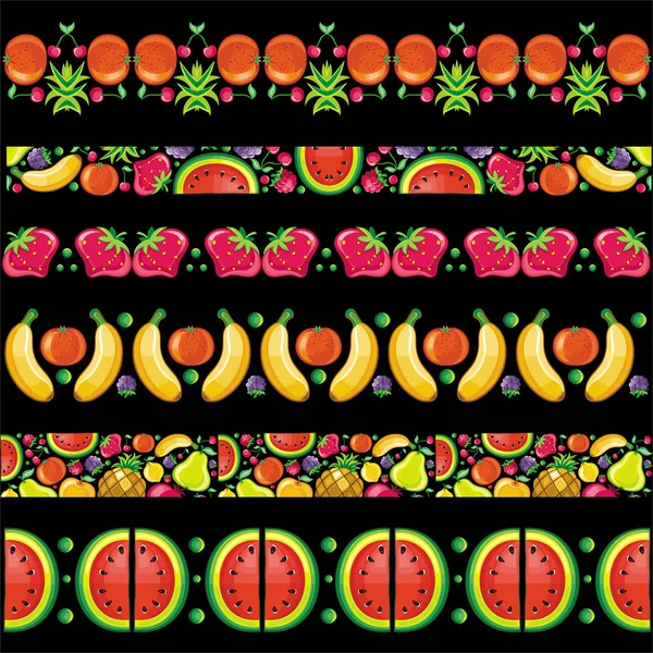 Fruity juicy patterns — Stock Vector