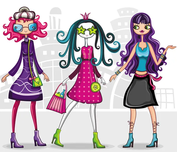 Městské módy dívky (od fashion girl — Stockový vektor