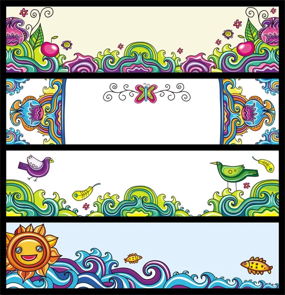 Цветочные баннеры (цветочные серии) ) — стоковый вектор