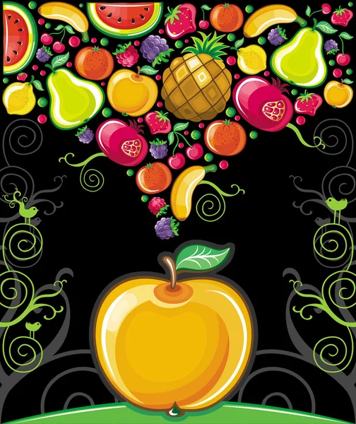 Pomme éclaboussure — Image vectorielle