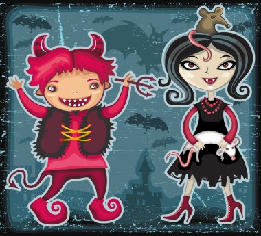 Halloween kids series 1 clipart