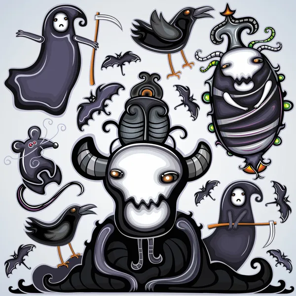 Темный набор Хэллоуина — стоковый вектор