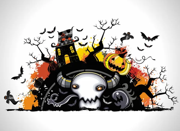 Spooky composición de Halloween — Vector de stock