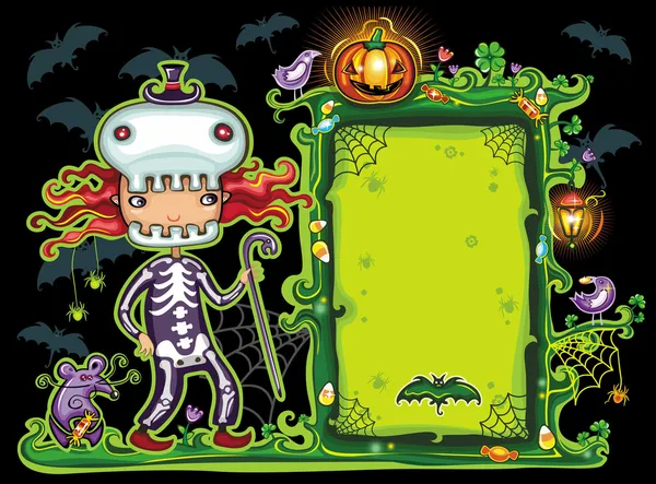 Halloween magical frame 1 — Stock Vector
